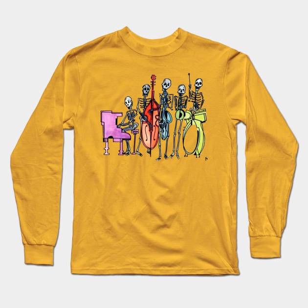 The Skeleton Band Long Sleeve T-Shirt by WorldofPollux